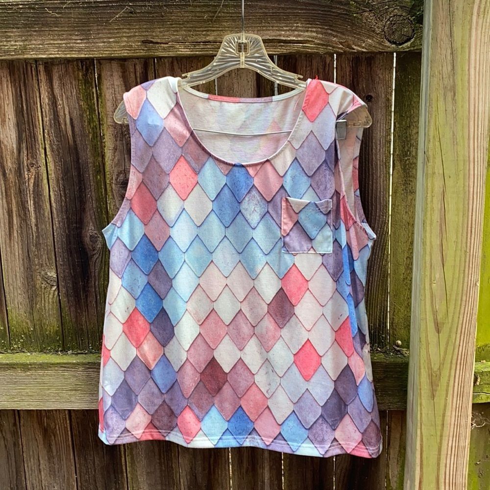 Colorblock sleeveless top sz. XL